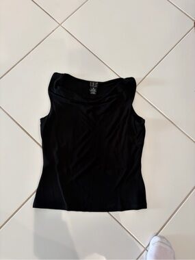 INC International Concepts Black Sleeveless Boatneck Tank